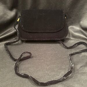 Jack Sprat Vintage Black Velvet Mini Crossbody / Evening Bag